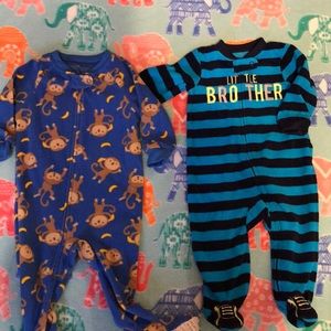 2 pair warm, soft sleepers with feet